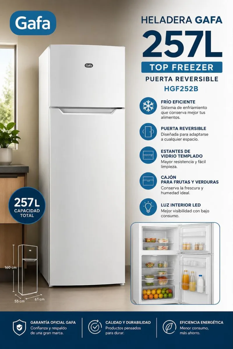 Heladera Gafa 257L