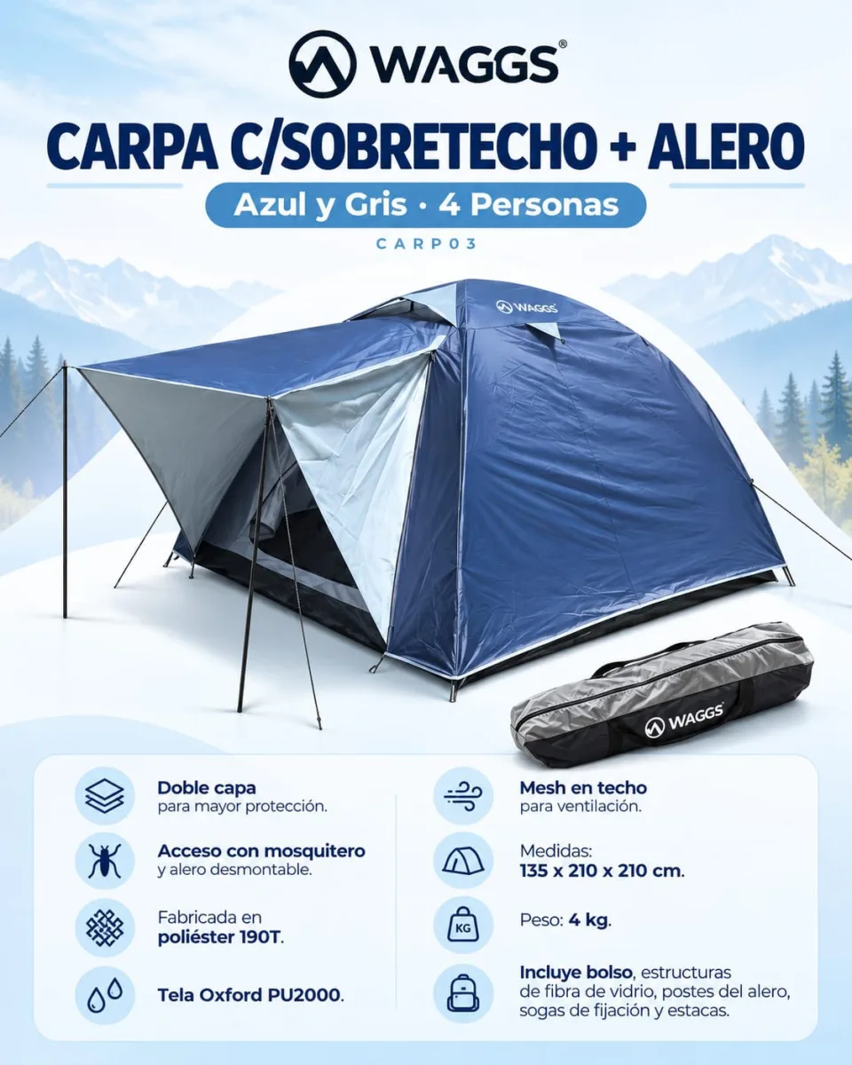 Carpa C/Sobretecho + Alero WAGGS