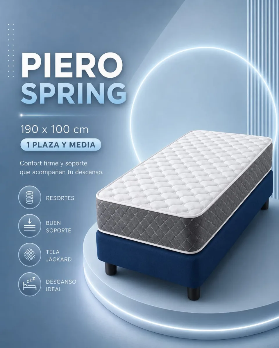Sommier con colchon Piero 1 Plaza